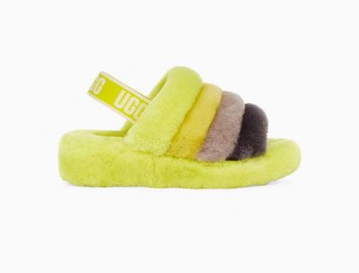 UGG Fluff Yeah Womens Slides Green Multicolor - AU 659CO